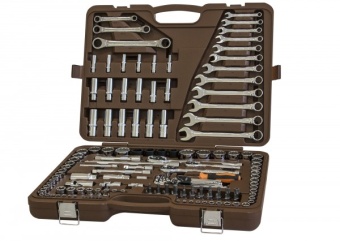 Специальный набор инструмента, торцевые головки 1/4", 3/8", 1/2"DR 4-32 мм и SAE 5/32" - 1-1/4", ударные торцевые головки 1/2" 17-23 мм OMBRA